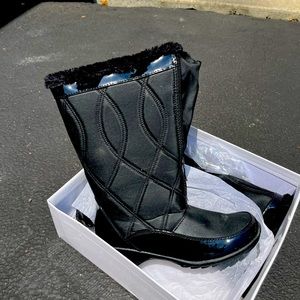 Sporto Quilted Waterproof Winter Boots - Ellen Black & Gray 8 M